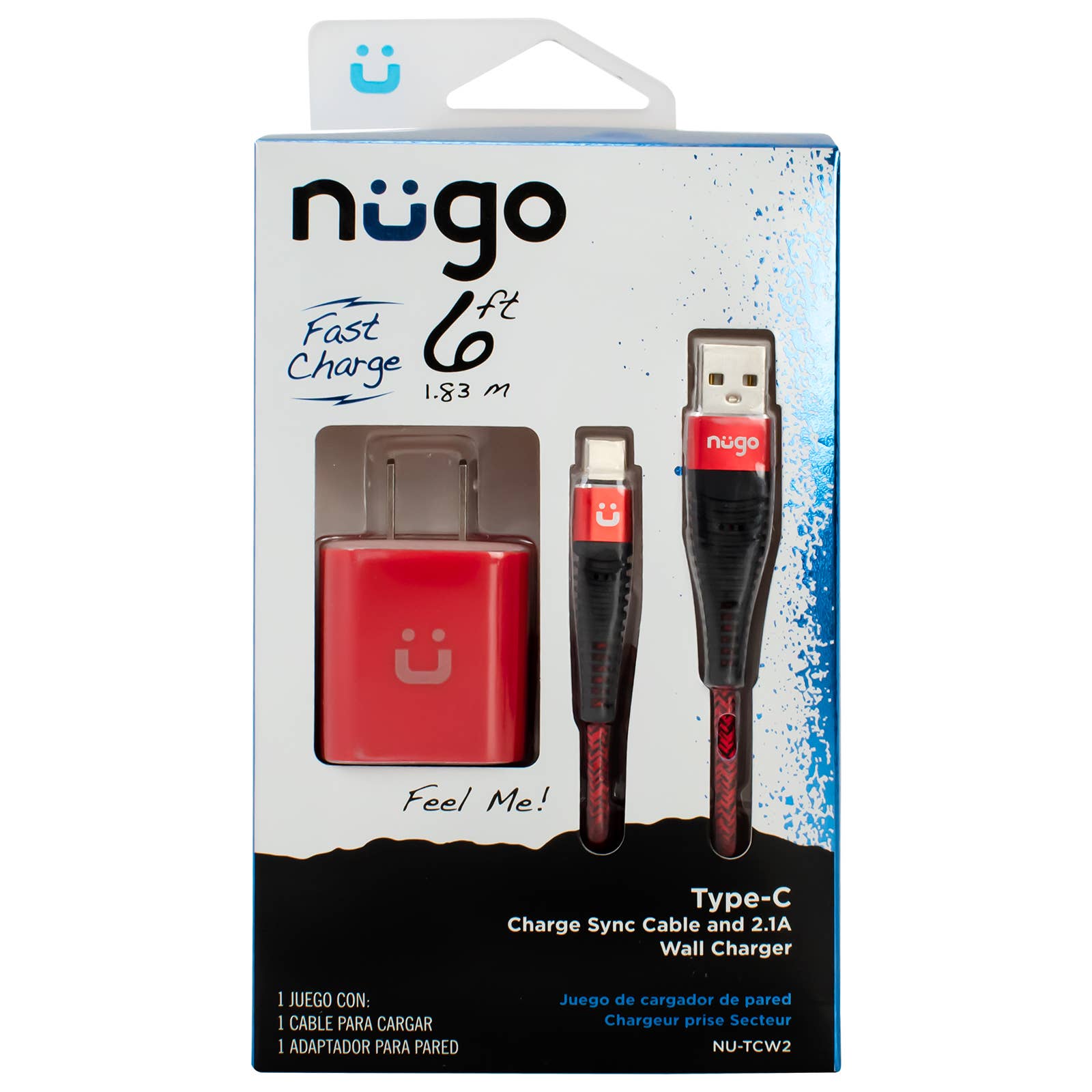 iTech361 - Wholesale Draagbare oplader - 2.1A DUBBELE WANDLADER MET TYPE C SNELOPLADEN 6FT2