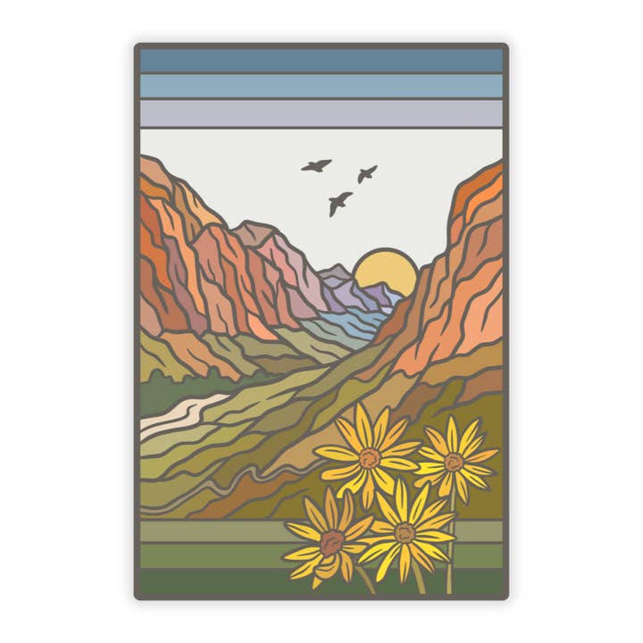 Zion National Park Utah Vinyl Sticker for wholesale by Roaming Heart