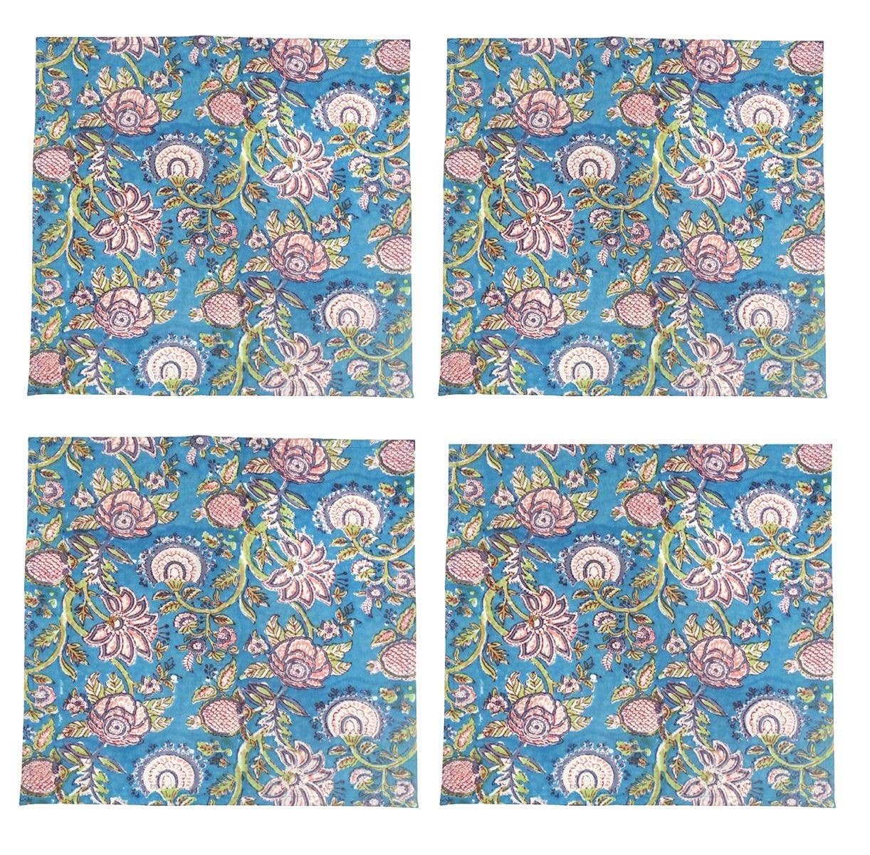 Status Collections - Wholesale Dinner & cloth napkin - S/4 Blue/Pink Cotton Napkins 40x40cm