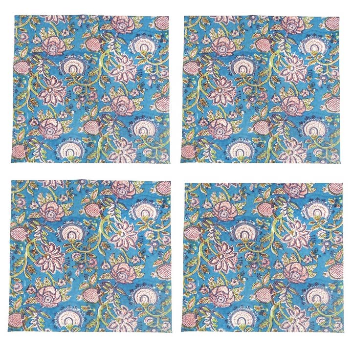 Status Collections - Wholesale Dinner & cloth napkin - S/4 Blue/Pink Cotton Napkins 40x40cm0