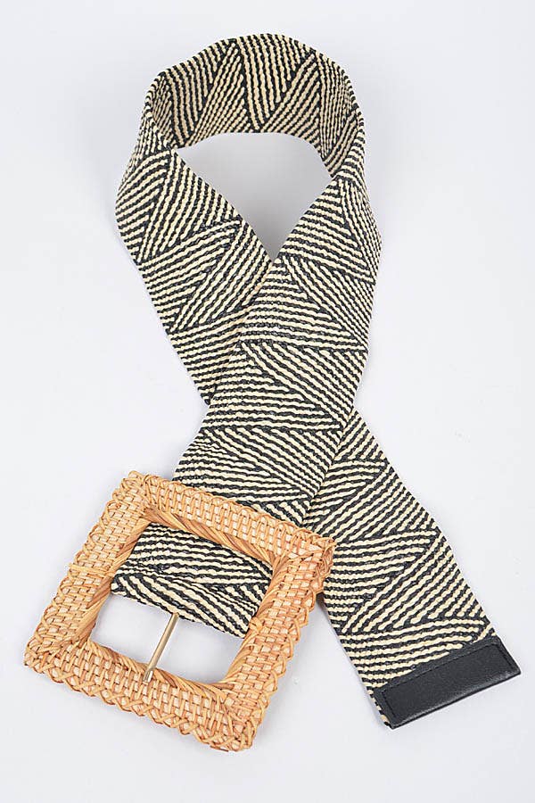 3AM BY H&D ACCESSORIES - Wholesale Belt - Women's - Oversized Bamboo Buckle Waist Elastic Belt7