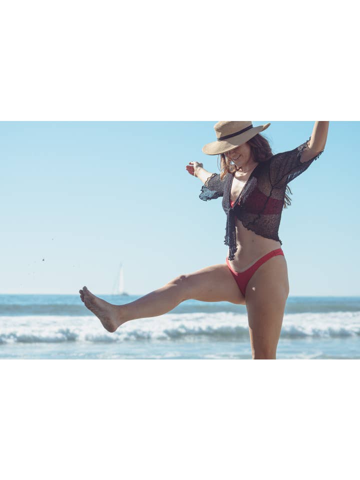 Bali Prema - Wholesale Cardigan - Women's - Summer Knit Sheer Cardigan Bolero Shrug Cover in Black3