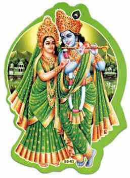 GREENROOTS USA LLC - Wholesale Sticker - Radha & Krishna Sticker - 2.5" x 3.25" (10 Per Pack)0