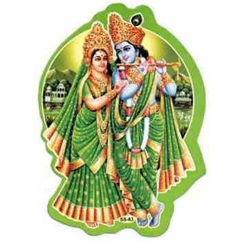 GREENROOTS USA LLC - Wholesale Sticker - Radha & Krishna Sticker - 2.5" x 3.25" (10 Per Pack)