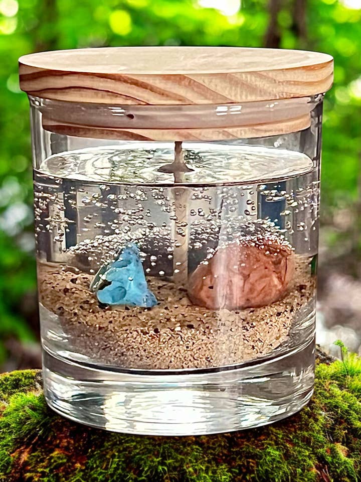 Rain Stone Petoskey Stone Candle, 10 oz for wholesale by Rock Bottom Candle Company