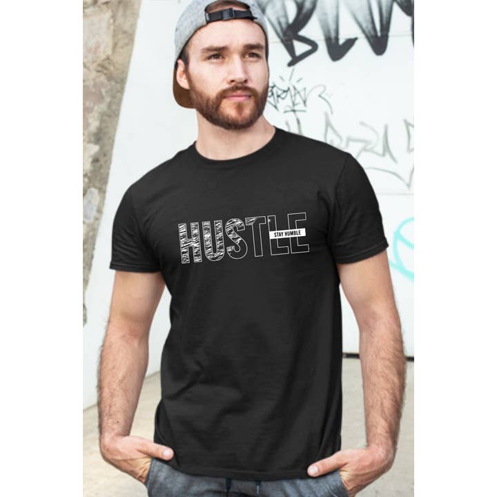 T-SHIRT HUSTLE GRAPHIC POUR HOMME pour la vente par HUENIQ