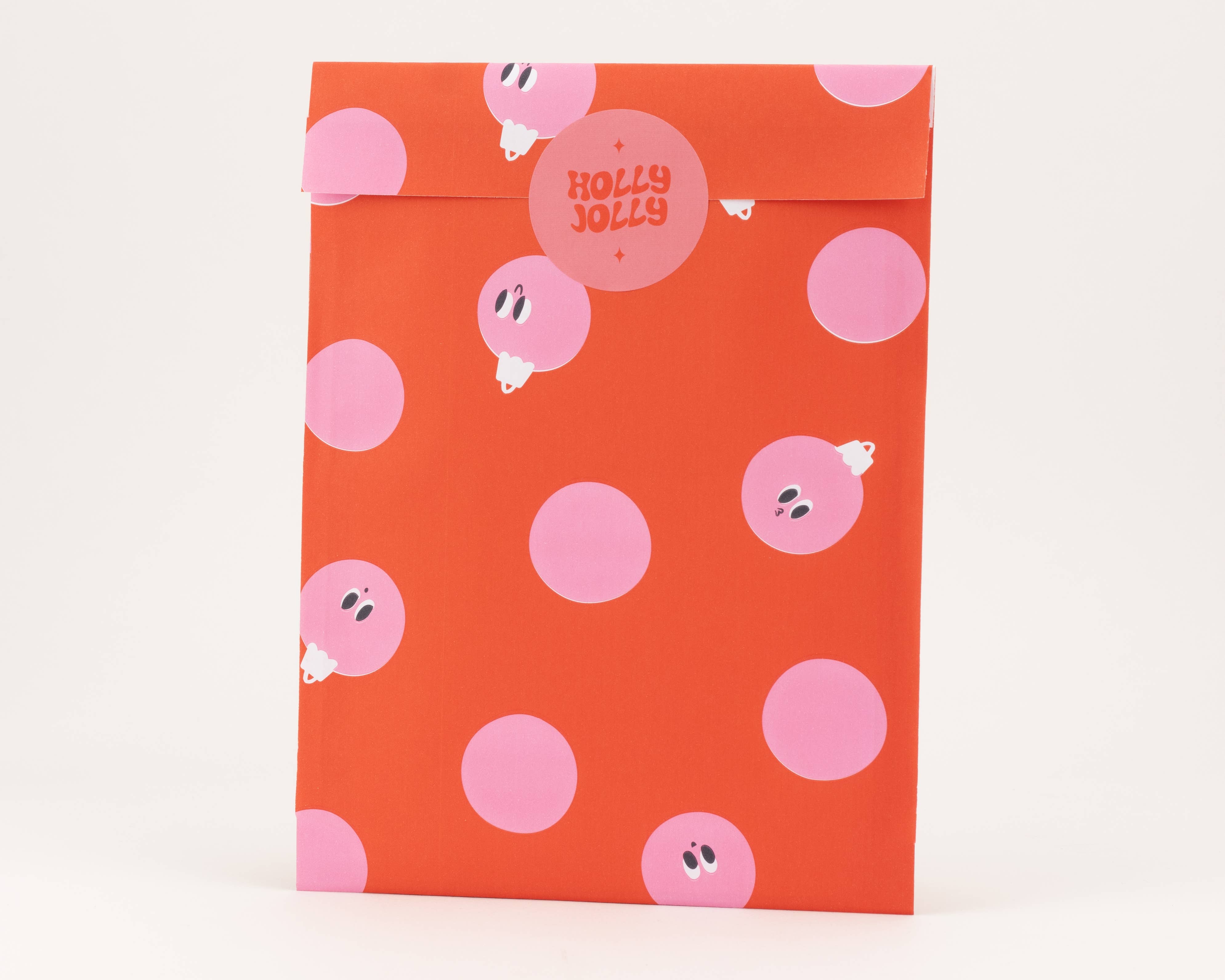 liebevoll verpackt - Wholesale Gift Bag - Peek-a-Boo Baubles Paper Bags, Red (Christmas)1