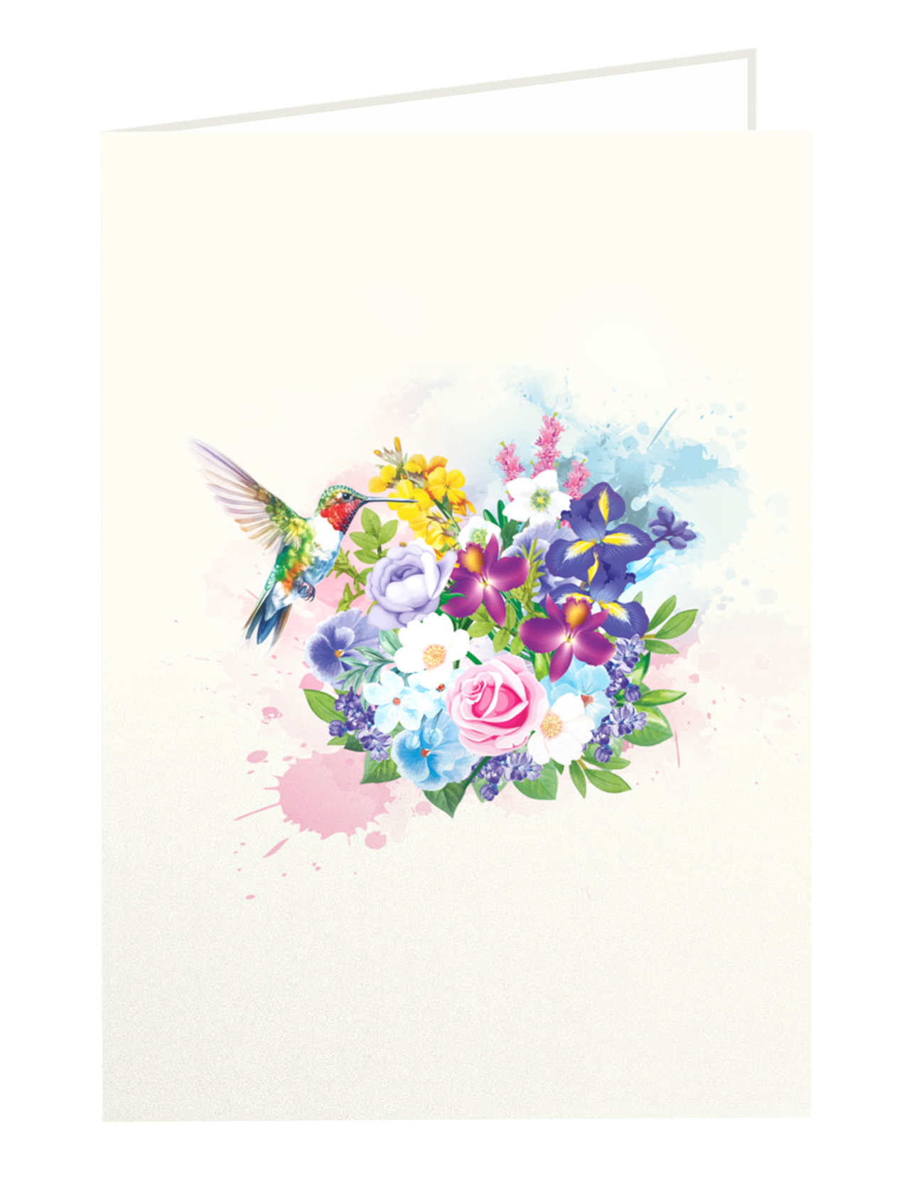 Blue Bird Cards - Wholesale Everyday Greeting Card - Hummingbird and Flowers Pop-Up Card3