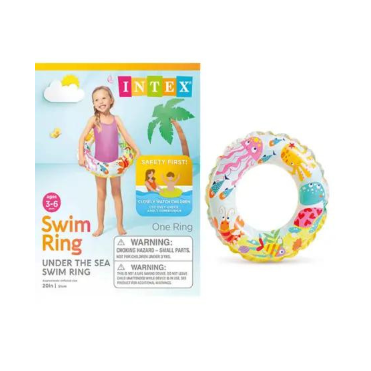 K & S WHOLESALE INC – wholesale Beach/pool toy – Child & baby – INTEX Swimming Ring 2 Styles 144 CT Floor Display2