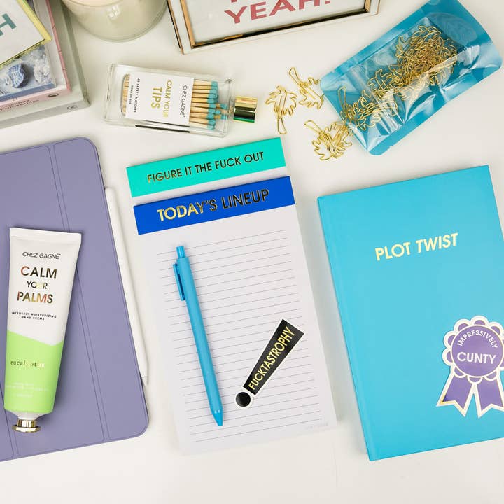 Chez Gagné - Wholesale Notepad - Today's Line Up - Lined Notepad - Perforated Sheets - Royal Blue