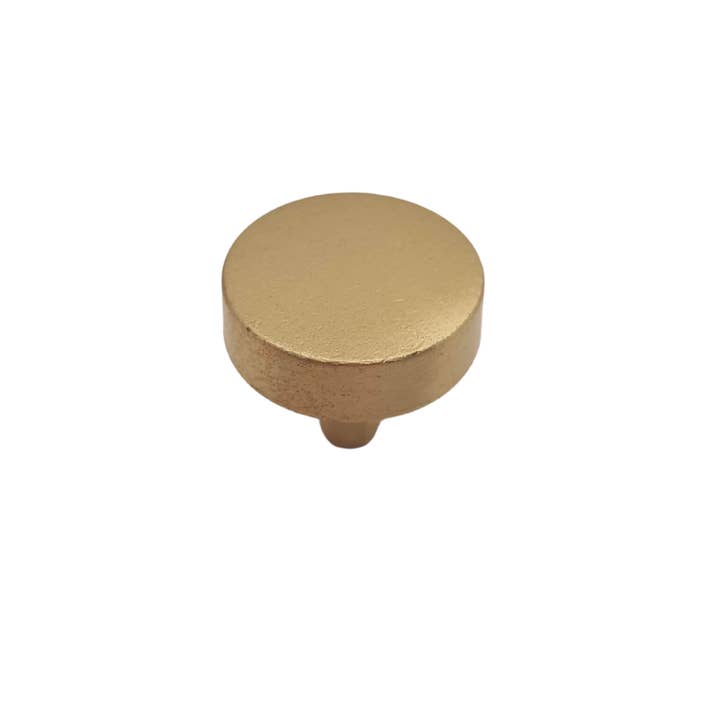Battle Creek Hardware - Wholesale Knob/Pull - Paris Flat Top Knob - Satin Brass1