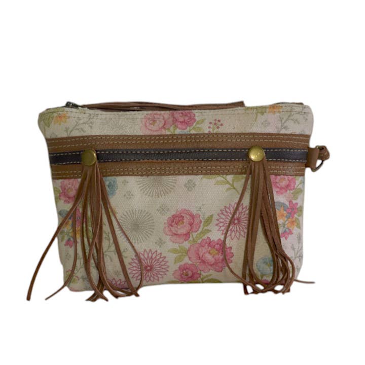 Canvas & Leather Fril Pouch for wholesale by Hopofly Bags