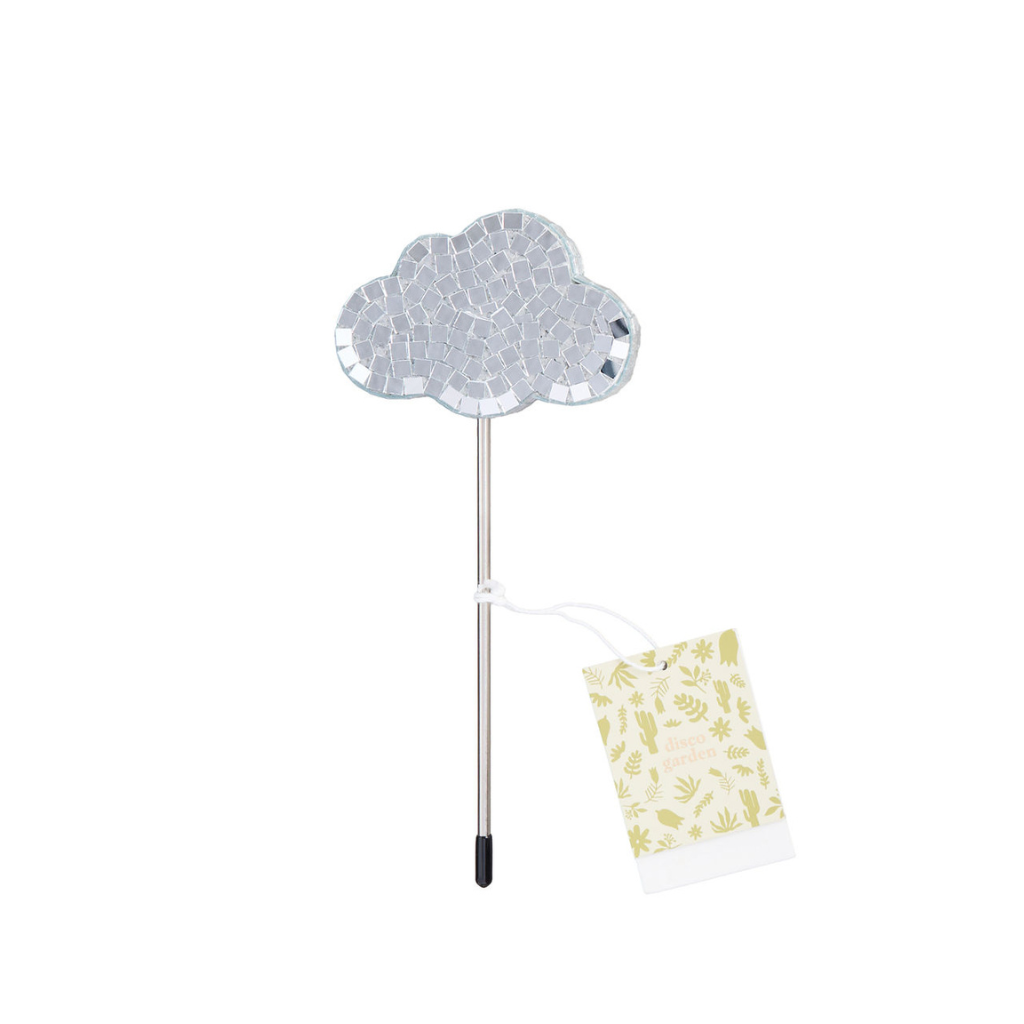 Paloverde Botanicals - Vendita all'ingrosso Paletti da giardino/prato - Disco Cloud - Picchetto decorativo a forma di nuvola con palla da discoteca2