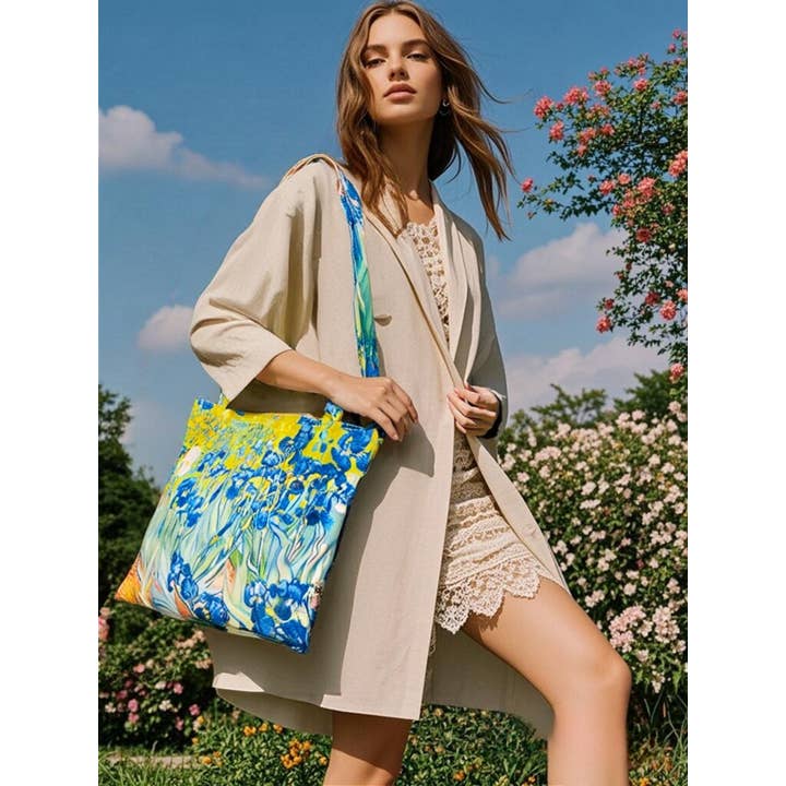 JC Sunny Fashion - Wholesale Tote Bag - Women's - Van Gogh Irises Luxe Shoulder Bag 1