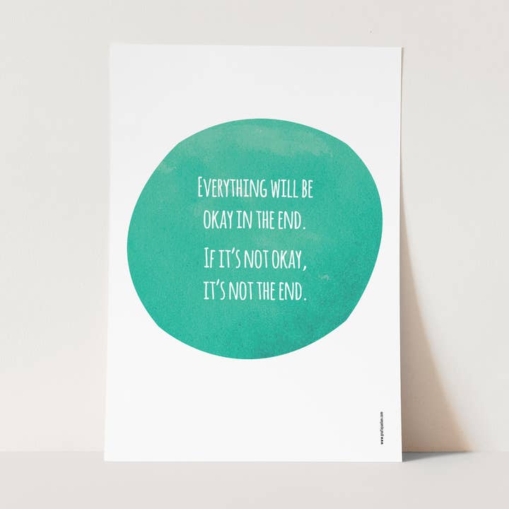 Poster A4 Everything Will Be Okay | eco-friendly for wholesale by Grafiquelien