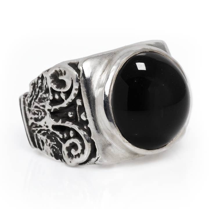 Schwarzer Onyx-Ionen-Säulenring für den Großhandel von Alex Streeter