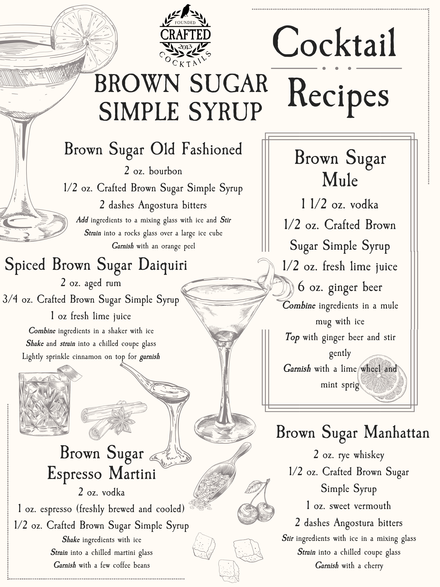 Crafted Cocktails - Wholesale Flavored Syrup - Brown Sugar Simple Syrup - Made with Real Sugar10