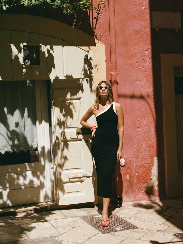 Knyt Studios - Wholesale Dress - Women's - Black Asymmetric Maxi Dress Gabi3