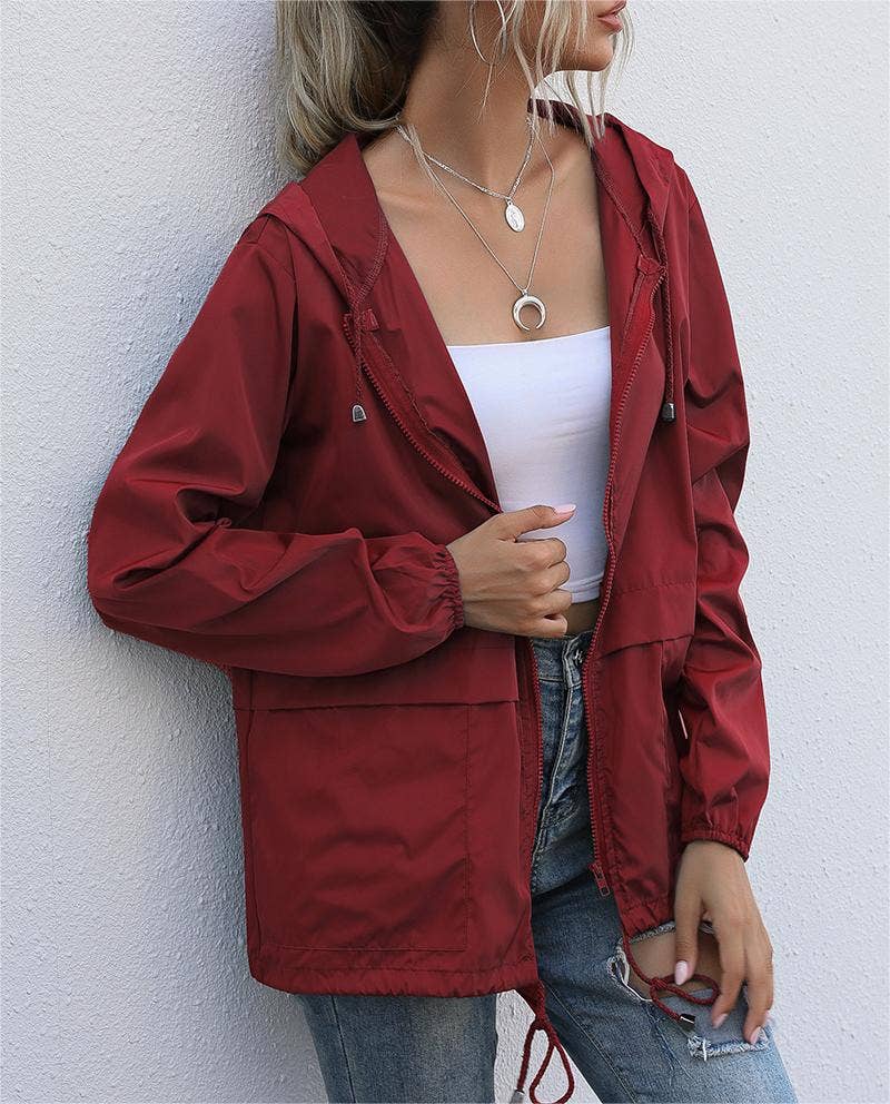 Rosa Clothing - Wholesale Jacket - Women's - Zip waterproof raincoat lightweight hoodie jacket16
