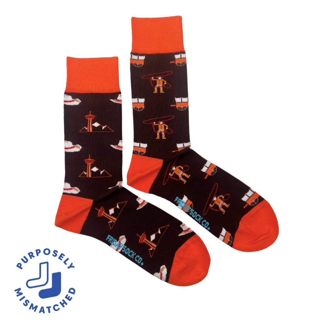 Friday Sock Co. - Wholesale Socks - Men's - Men's Retro Rodeo Mismatched Mid-Calf Socks