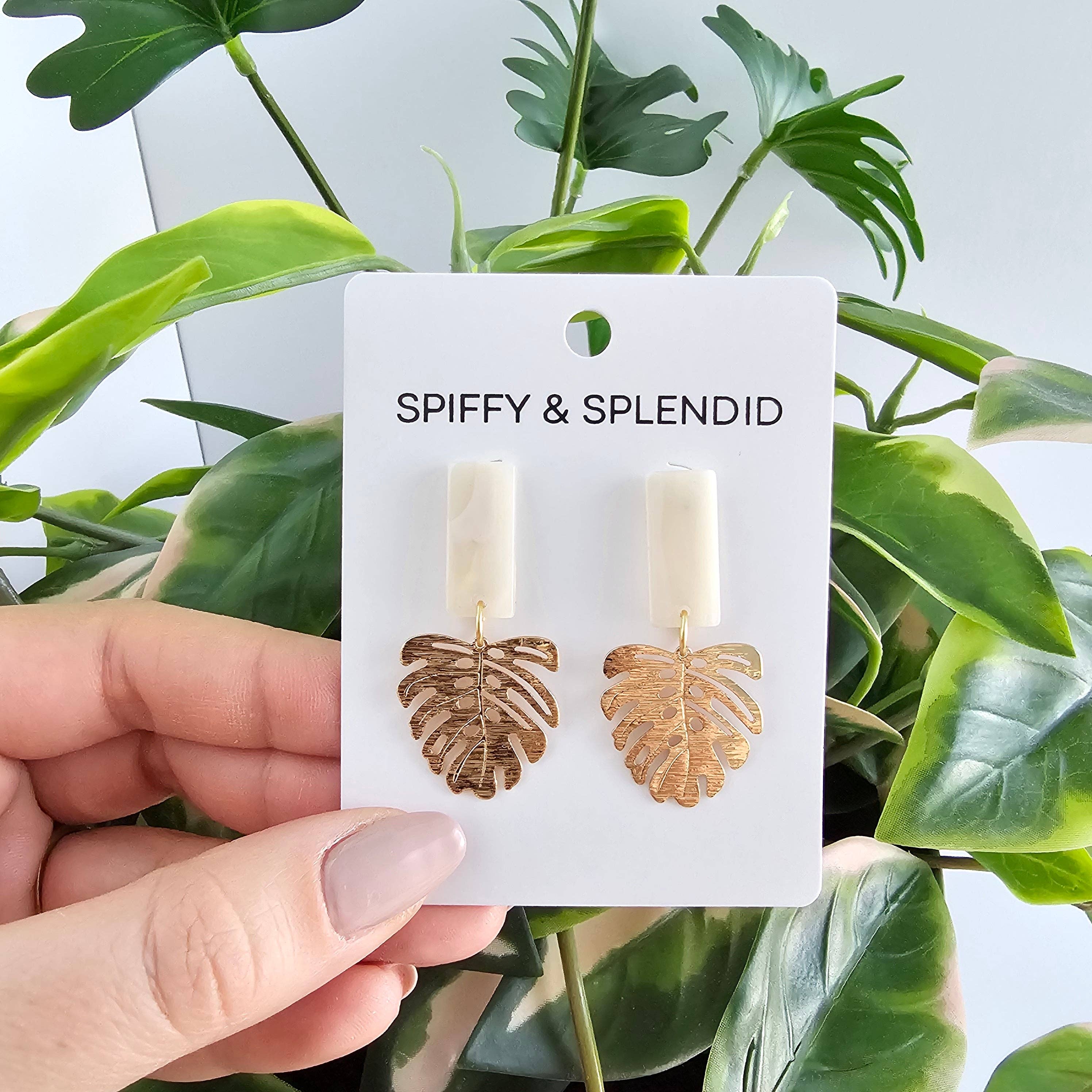 Spiffy & Splendid - Wholesale Dangle Earrings - Mini Belize Earrings - Ivory // Resort, Plant, Jewelry14