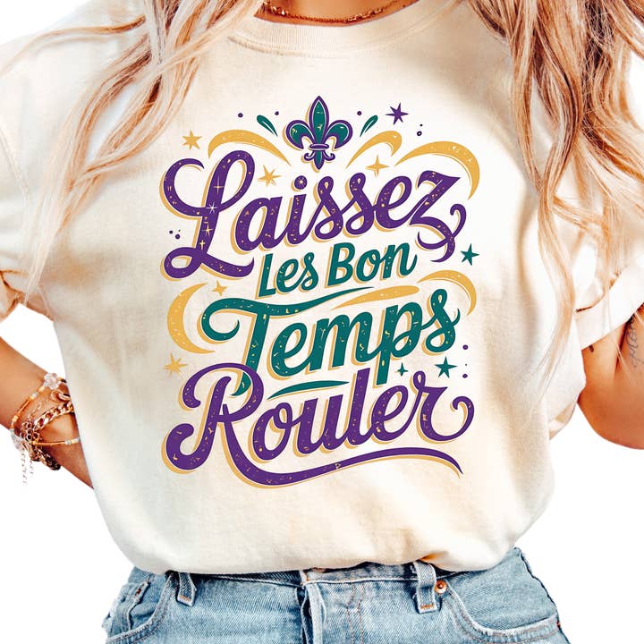 Laissez Les Bon Temps Rouler T-shirt för kvinnor - Mardi Gras T-shirt - Louisiana franskt uttryck T-shirt - Festtröja för Mardi Gras - NOLA-resa för wholesale av Epic Life - Designed