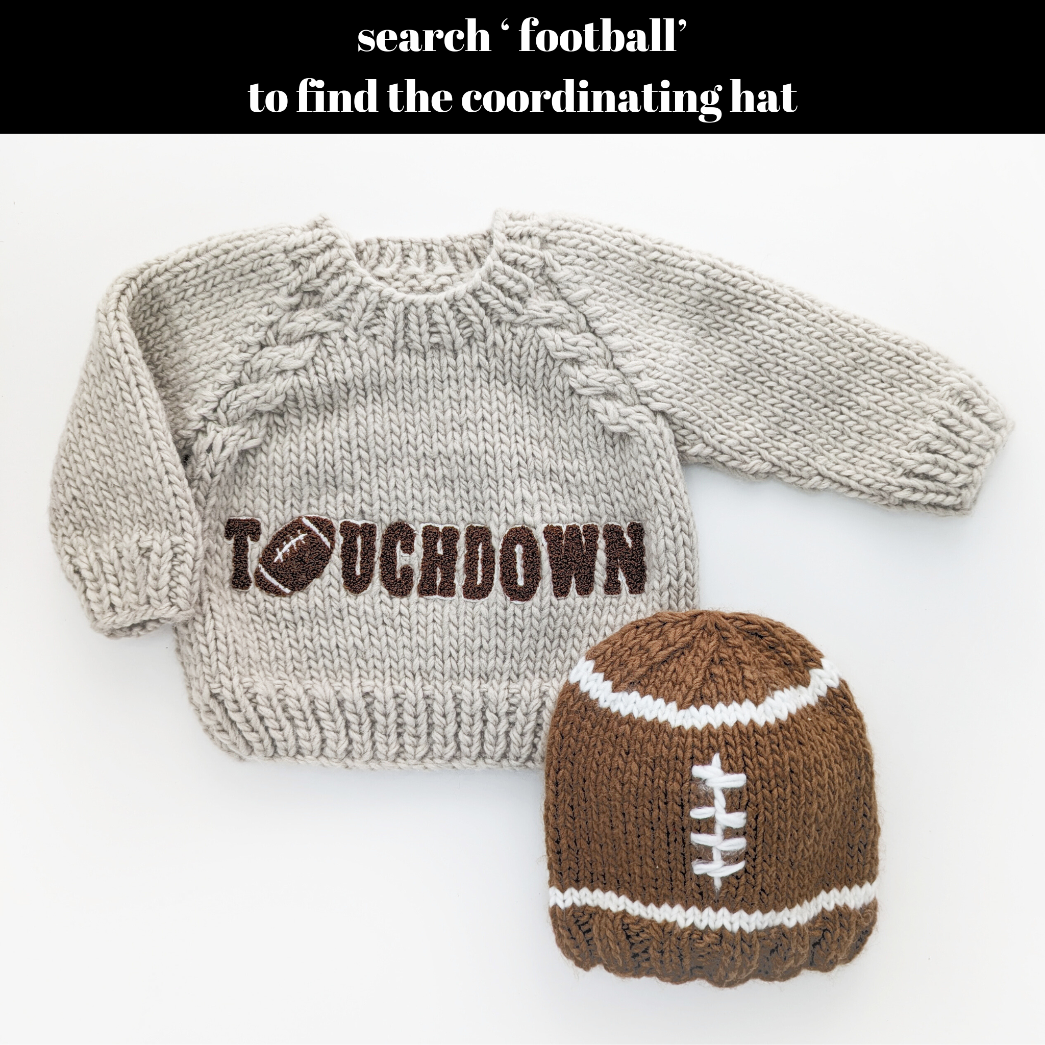 Huggalugs - Wholesale Knit Sweater - Baby - Touchdown Football Sweater for Baby & Toddler3