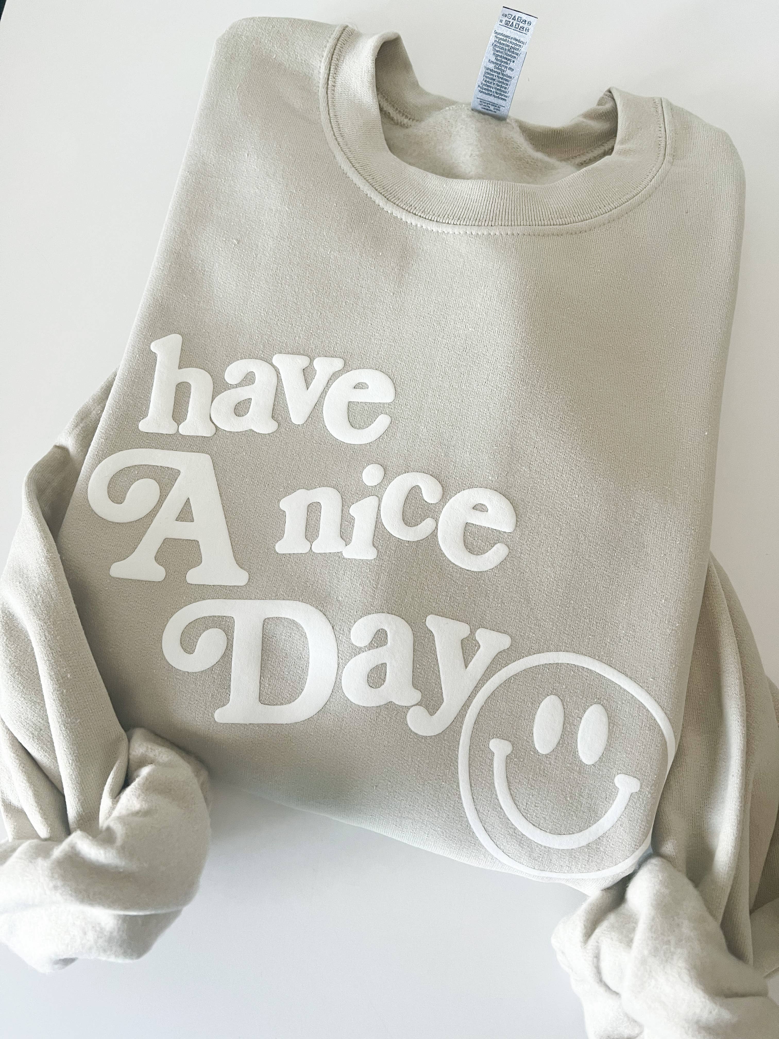 402threads - Wholesale Graphic Sweatshirt - Women's - Have A Nice Day Puff Crew3