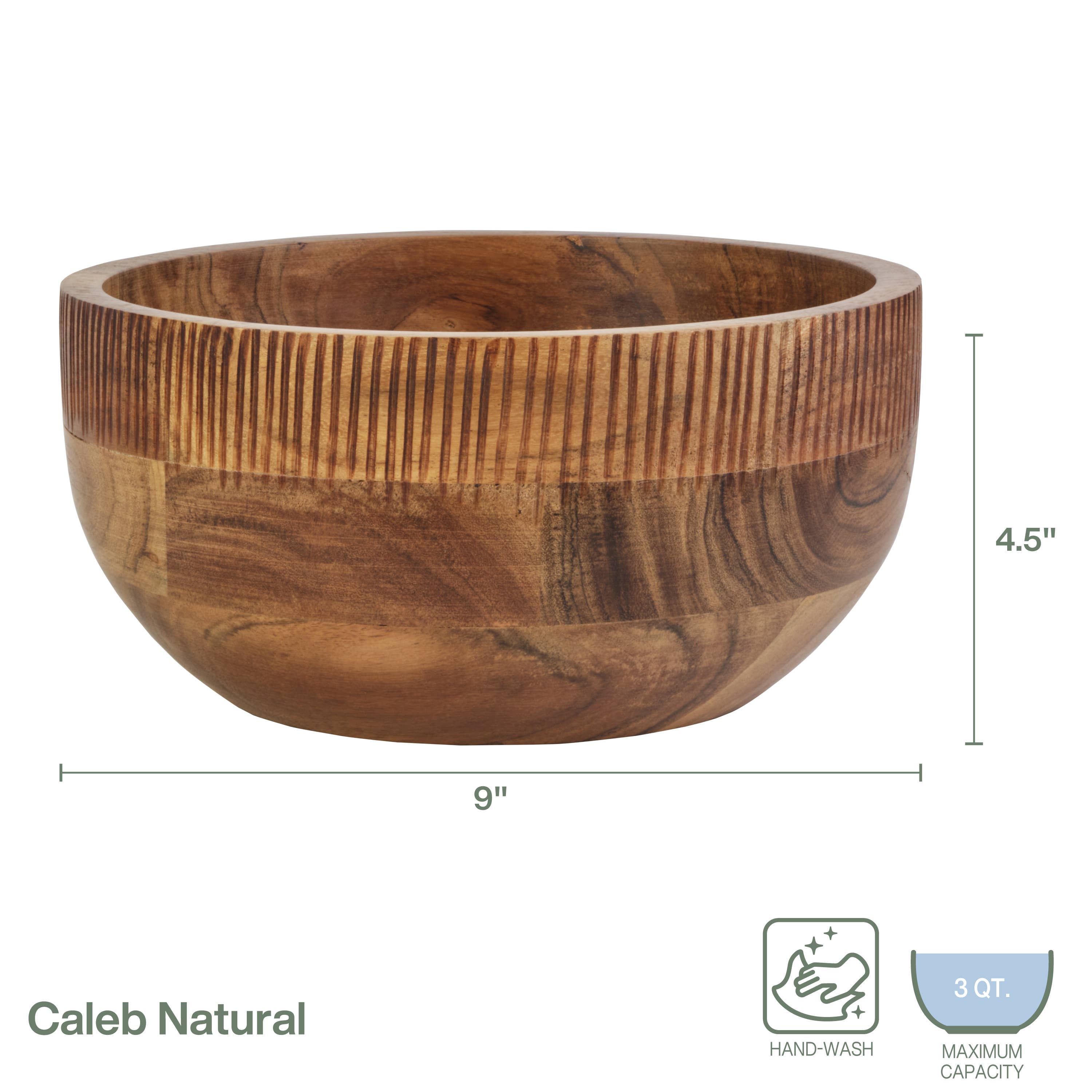 Fitz and Floyd® Mikasa® Pfaltzgraff® - Wholesale Serve Bowl - Fitz & Floyd Caleb Acacia Wood Medium Serve Bowl Open Stock2