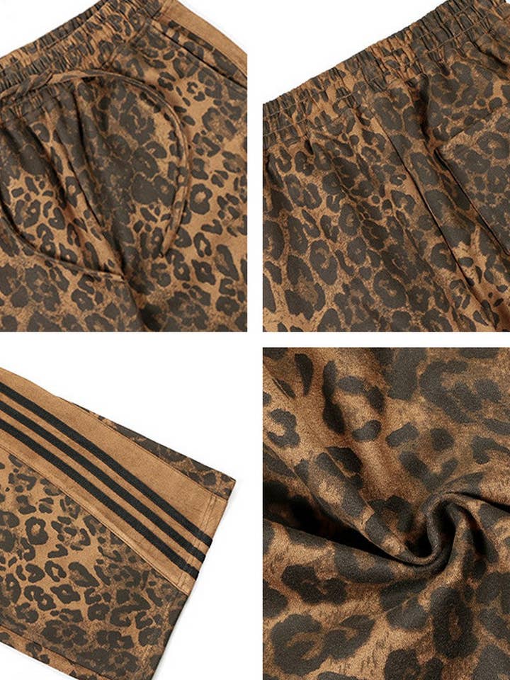 Brown Leopard Stripe Utility Pants for wholesale on Faire4