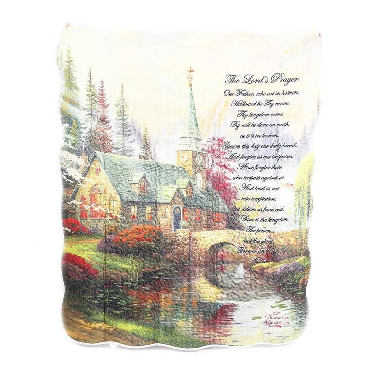 Quilted Throw-The Lords Prayer 50" X 60" for wholesale by Swanson Christian Products