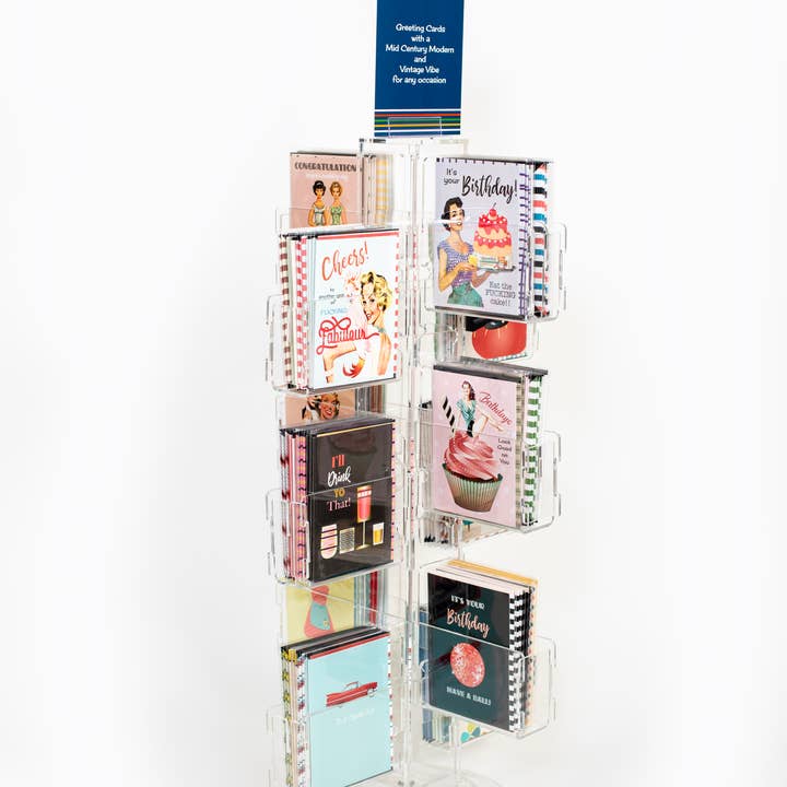 Programme de présentoir rotatif à 24 pochettes pour cartes de vente au détail pour la vente par Mod Lounge Paper Company