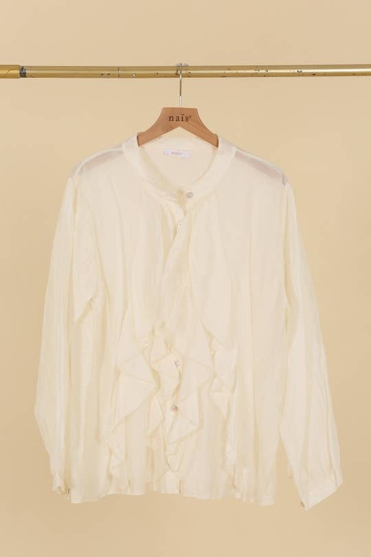 NAÏS PARIS – Engroshandel Bluse - Dame – Skjorte med knapper og flæser over brystet0