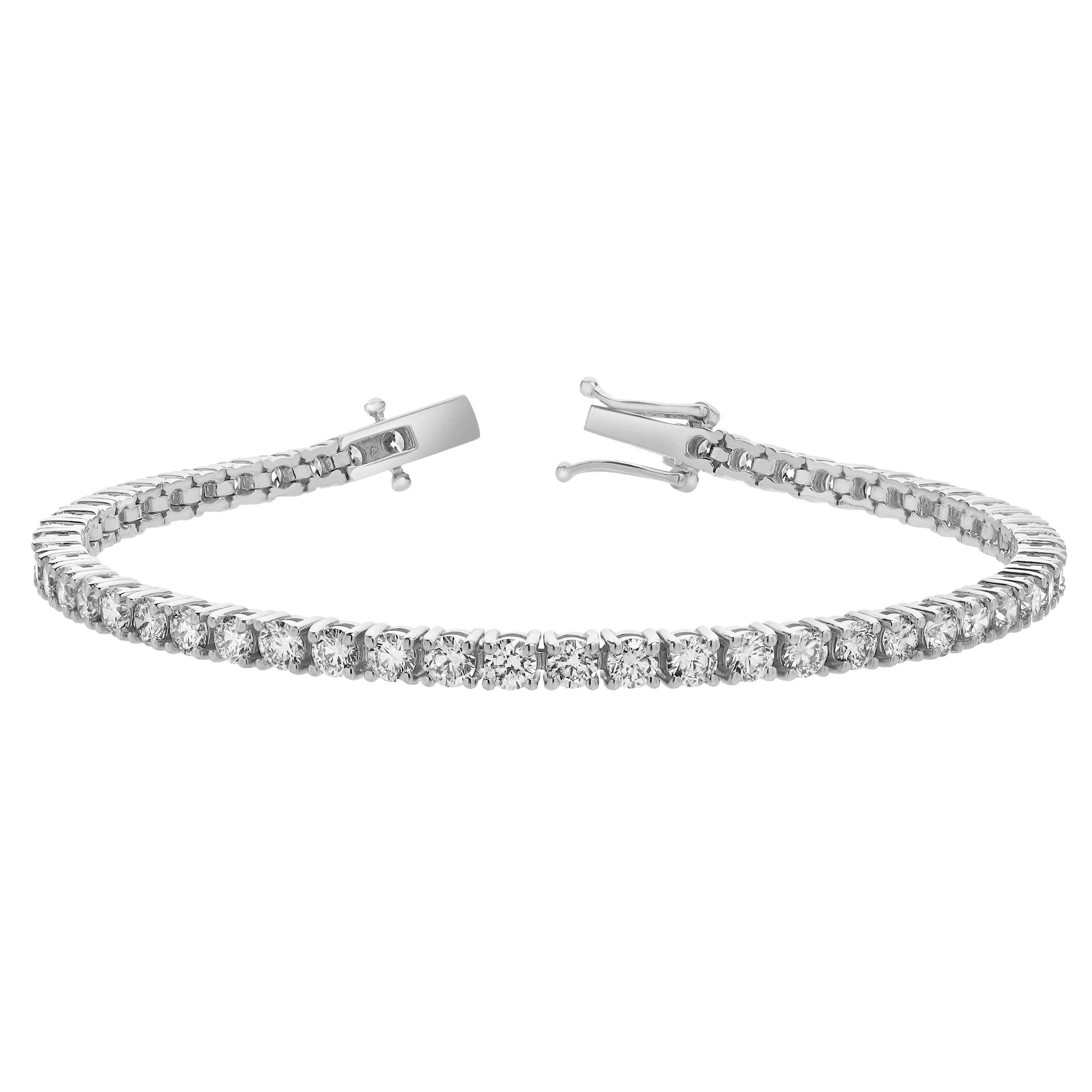 LuvMyJewelry (LMJ) - Wholesale Tennis Bracelet - LMJ 10K White Gold Unisex Diamond Tennis Bracelets - 7.06 Carats0