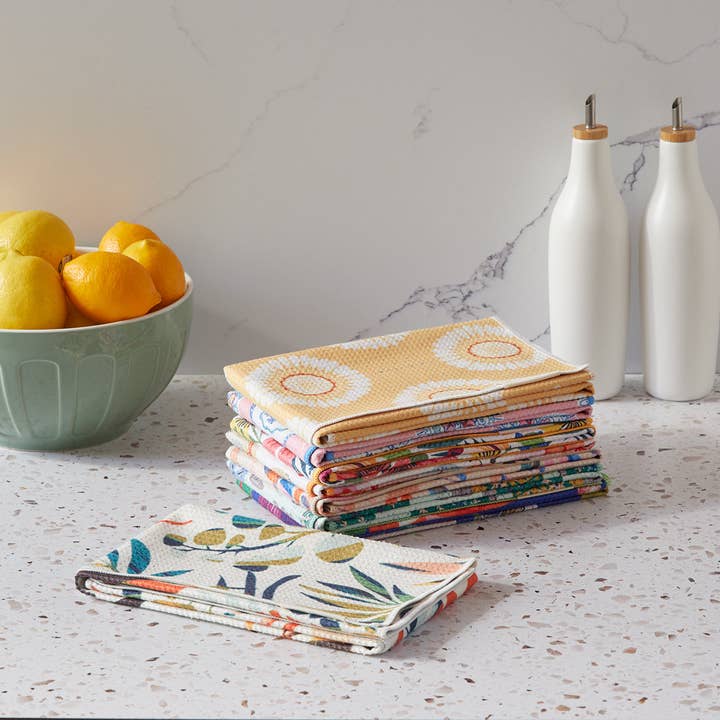 WerkShoppe – wholesale Tea towel – Colorful Leaves Microfiber Kitchen Towel3