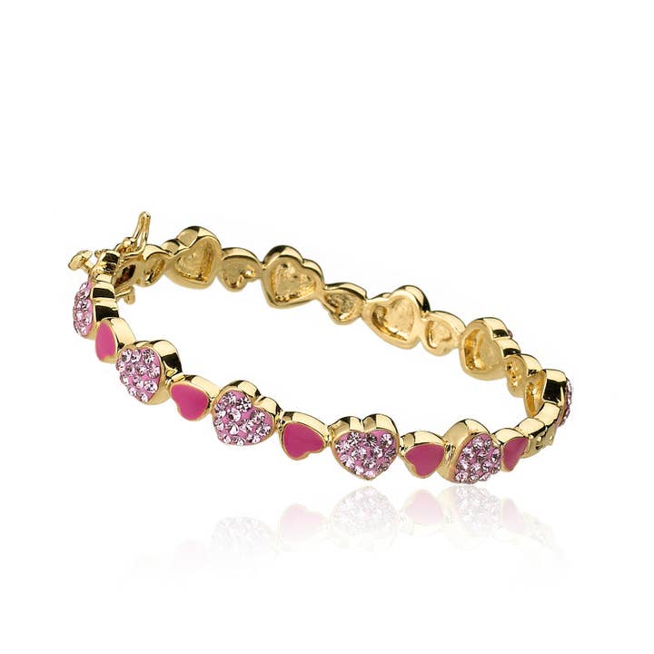 Crystal Heart Bangle for wholesale by Little Miss Twin Stars