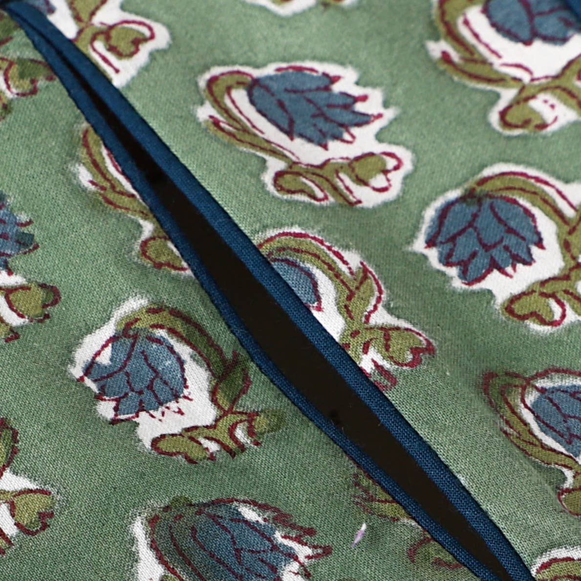 Fabricrush - Wholesale Tissue Box - Fabricrush New Basil Green Hand Block Print Tissue Box Cover5