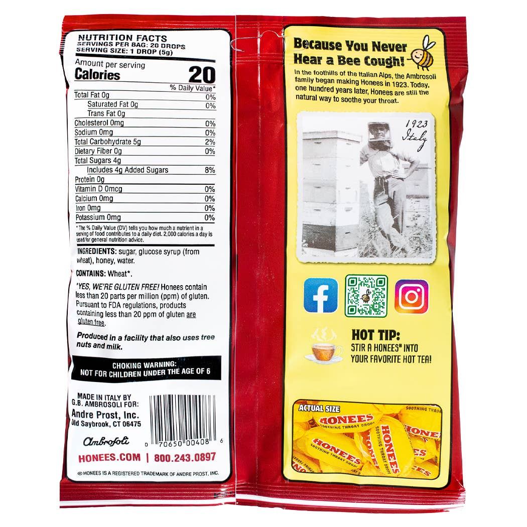 Andre Prost Inc. - Wholesale Lozenges/Cough Drops - HONEES™ Soothing Throat Drops Bags2