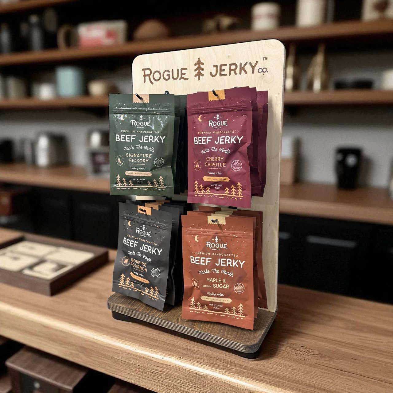 Rogue Jerky Co. - Wholesale Retailer Display - Food & Drink - Rogue Jerky Countertop Display1