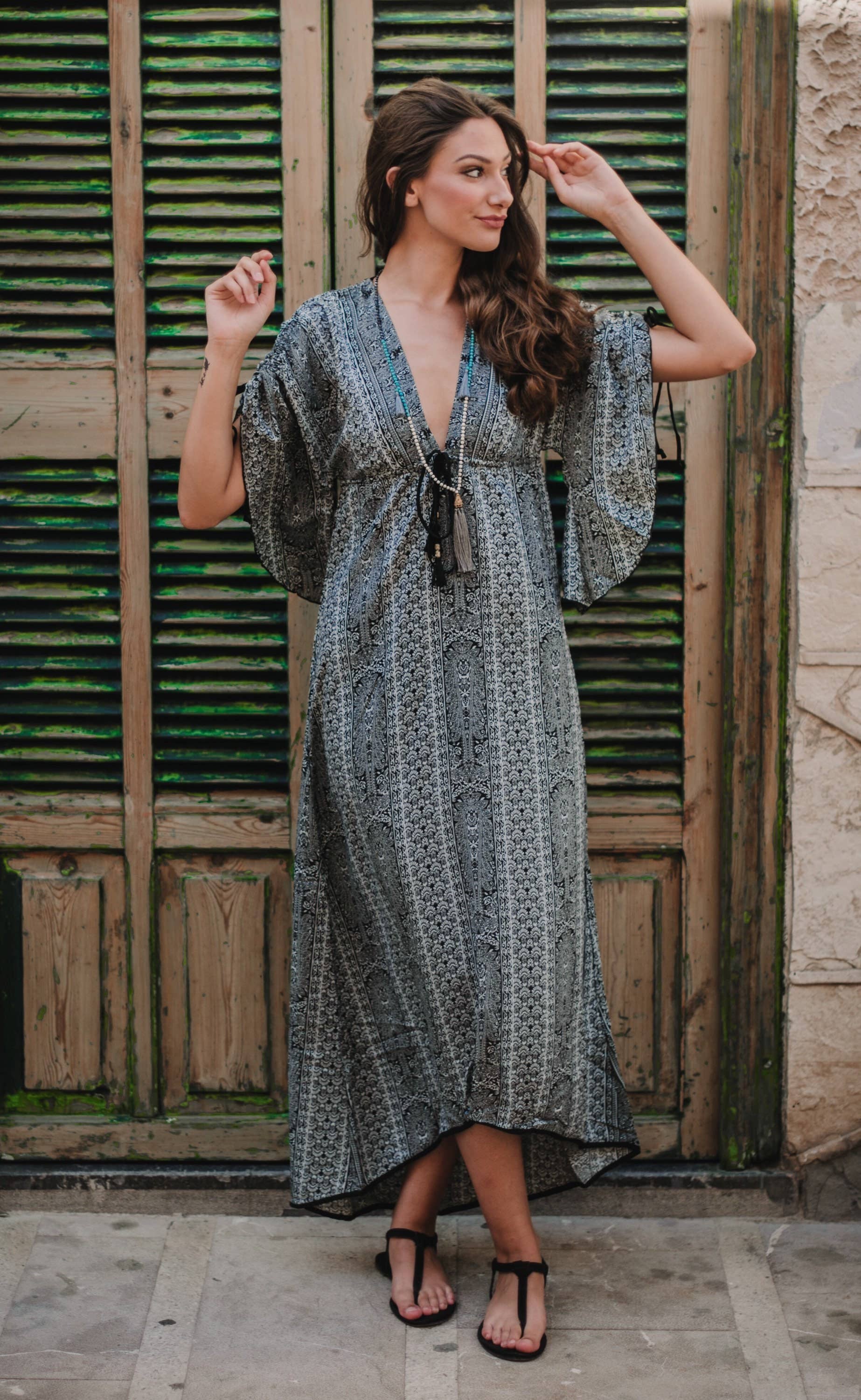 Miss Kitsch – wholesale Dress – Women's – Boho caftan style summer dress, Isis dress, caftan, resort clothing, long dress, beach cover8