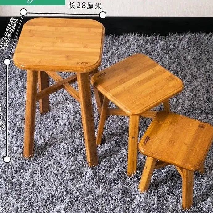 Bamboo Wooden Stool Rest Stool Fishing Stool Square Bamboo Stool Vase Base for wholesale by everythingbamboo