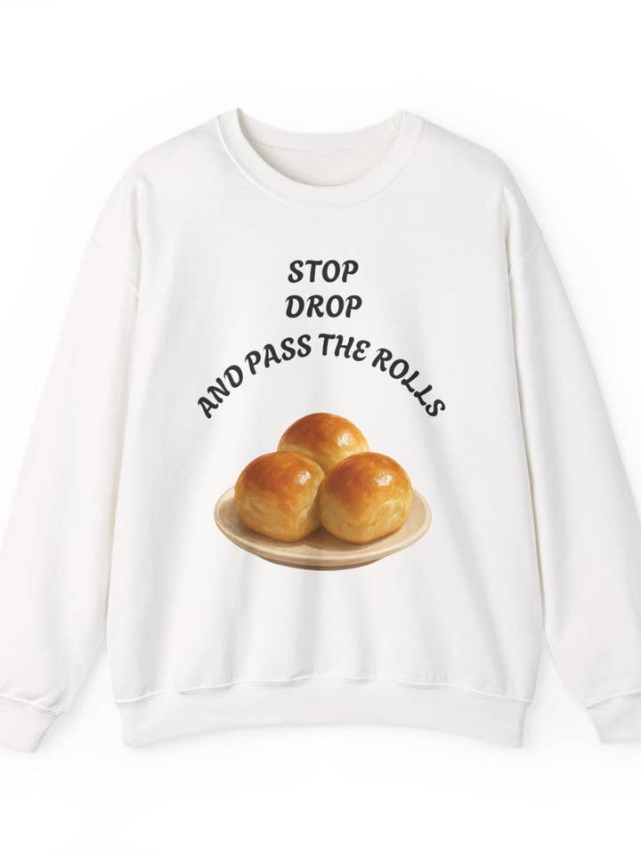 Stop Drop and Pass the Rolls Crewneck Sweatshirt for wholesale by Cosmic Soup