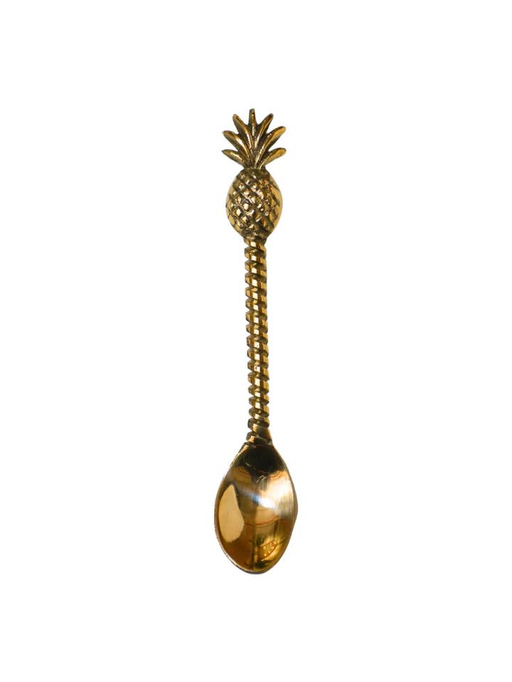 Gold Coffee Spoon - Pineapple - Golden Spoon - Hippie Monkey for wholesale by Hippie Monkey