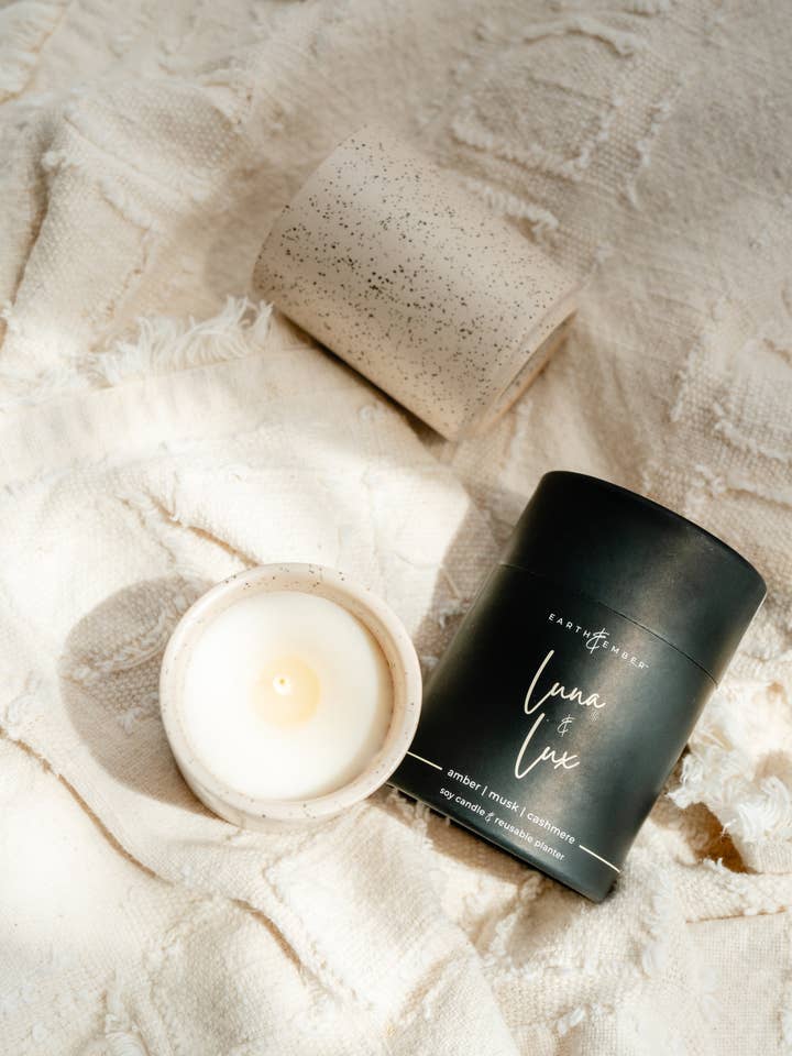 Earth & Ember 2 oz Candle: Luna & Lux for wholesale by Earth + Ember by Milkhouse Candle Co.