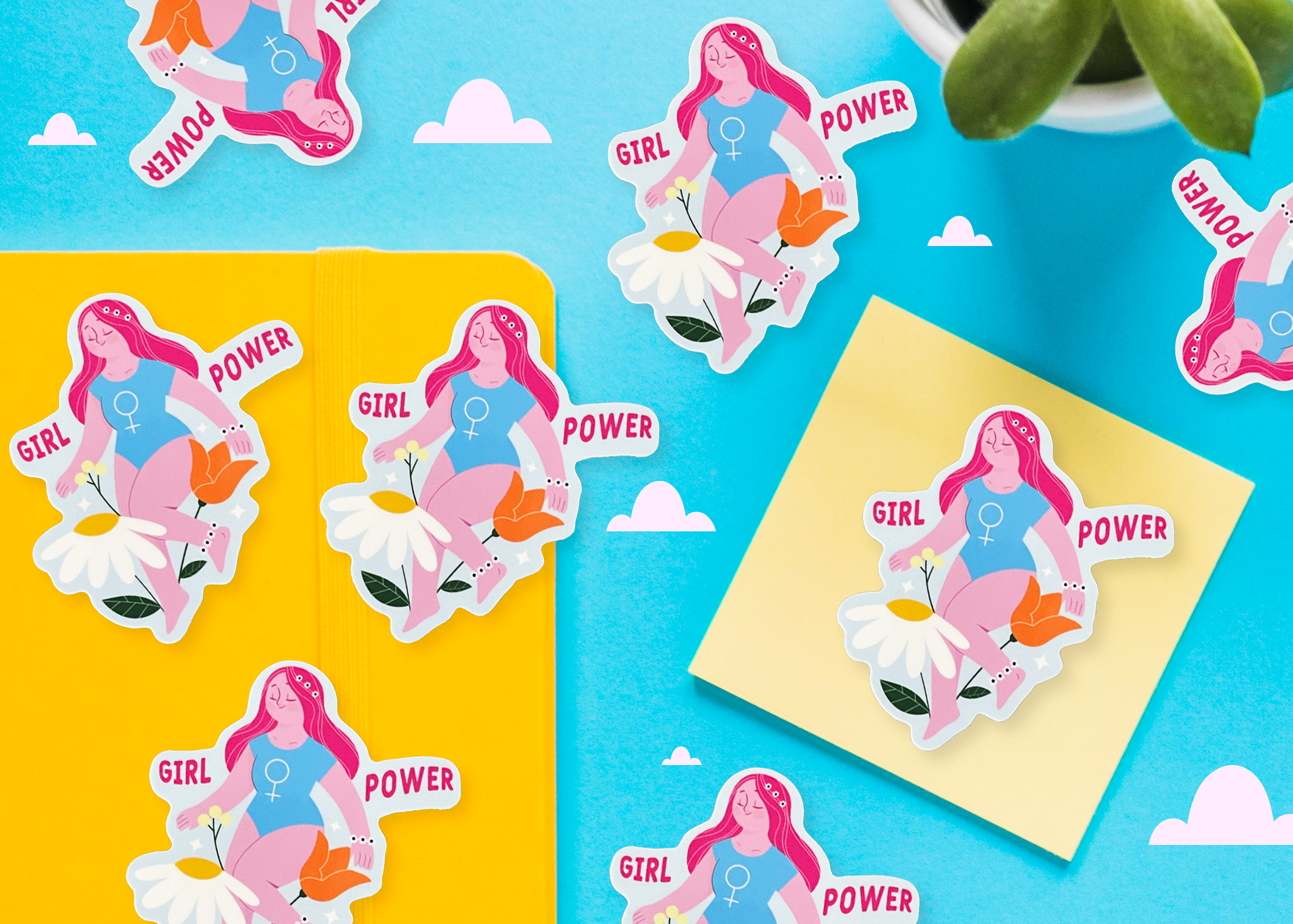 Neha Lee Designs - Wholesale Sticker - Girl power handmade glossy sticker3