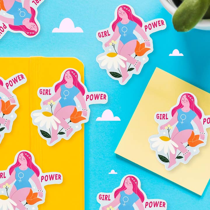 Neha Lee Designs - Wholesale Sticker - Girl power handmade glossy sticker3