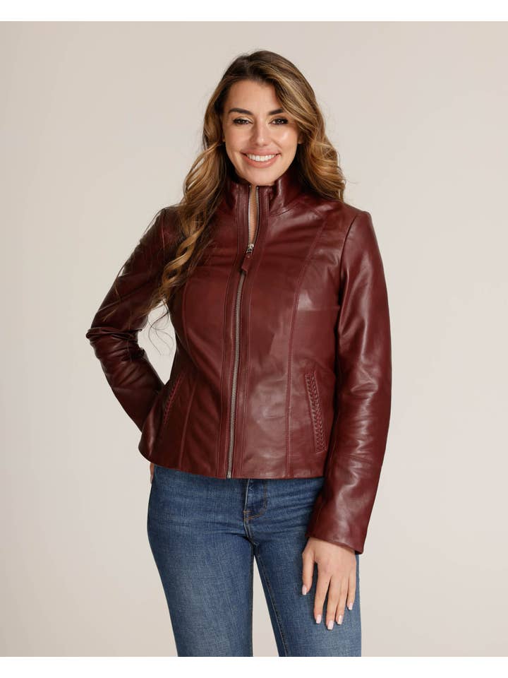 Amsterdam Heritage Leather Belts, Bags, Jackets & Apparel - Wholesale Leather Jacket - Women's - Chicago | Black and Creme Women's Leather Urban Jacket18