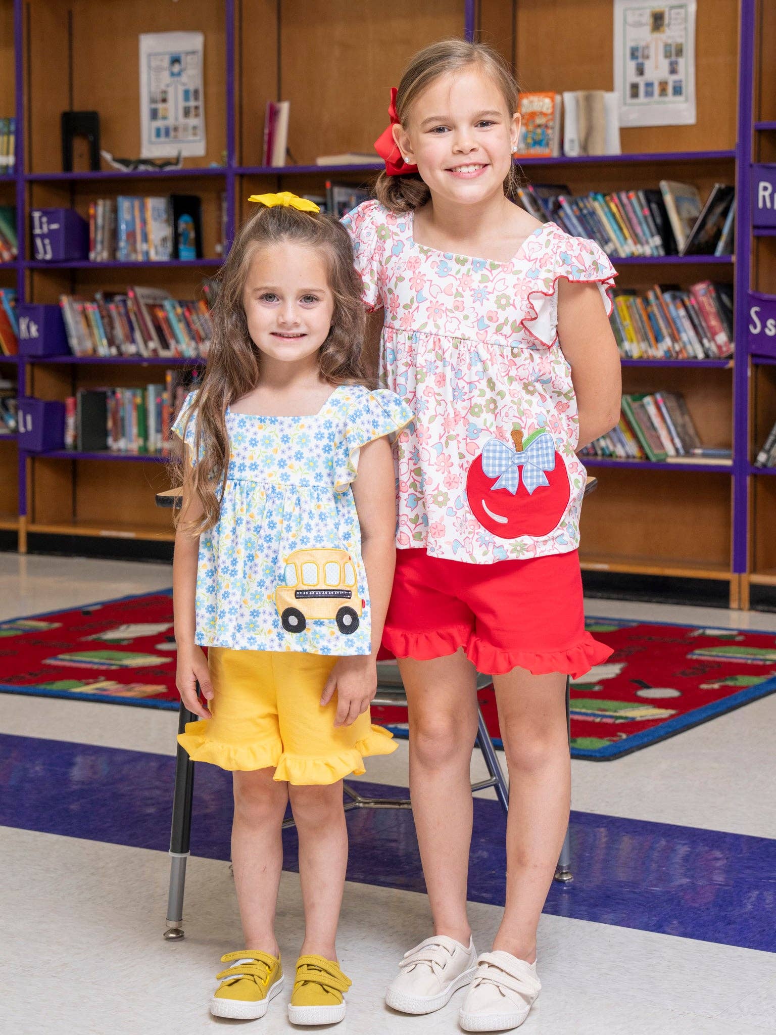 Marie Nicole Clothing - Wholesale Top & Short Set - Kids - Floral Embroidered Bus Route Ruffle Outfit3