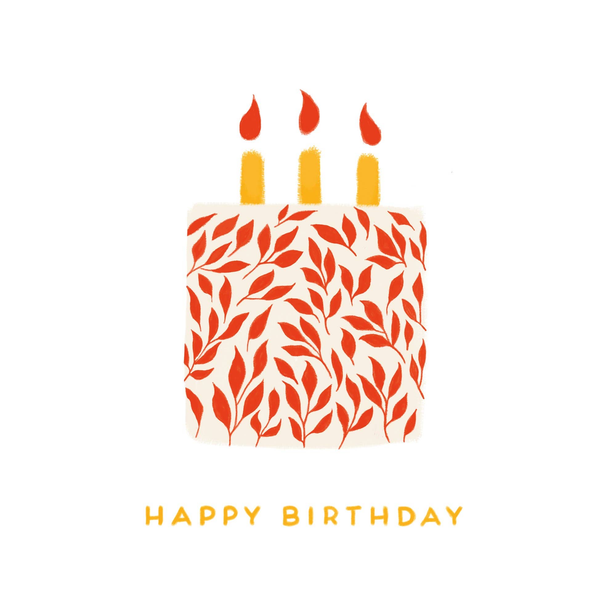 Lomond Paper Co – wholesale Birthday card – Happy Birthday - Cake with Red Leaf Design4