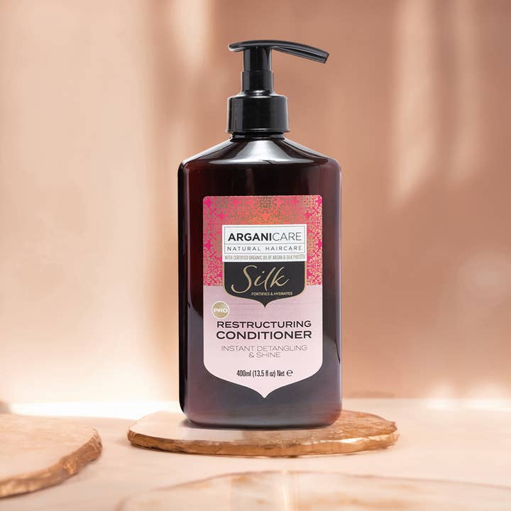 Restructuring conditioner with silk protein for wholesale by ARGANICARE